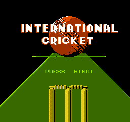 International Cricket title screen for NES